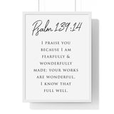 Faith Culture - Fearfully and Wonderfully Made - Psalm 139:14 - Christian Wall Art 18″ x 24″ White