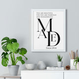 Faith Culture - "Fearfully and Wonderfully Made" - Psalm 139:14 Christian Vertical Framed Wall Art 11″ x 14″ White