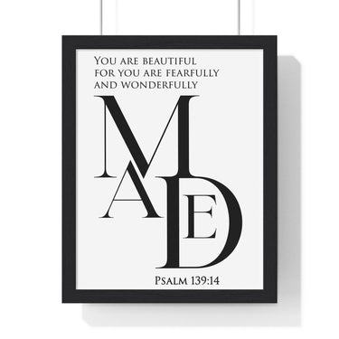 Faith Culture - "Fearfully and Wonderfully Made" - Psalm 139:14 Christian Vertical Framed Wall Art