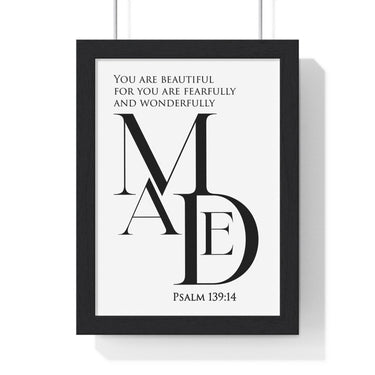 Faith Culture - "Fearfully and Wonderfully Made" - Psalm 139:14 Christian Vertical Framed Wall Art