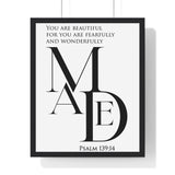 Faith Culture - "Fearfully and Wonderfully Made" - Psalm 139:14 Christian Vertical Framed Wall Art