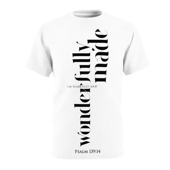 Faith Culture - Fearfully and Wonderfully Made Psalm 139:14 Christian Unisex Cut & Sew Tee