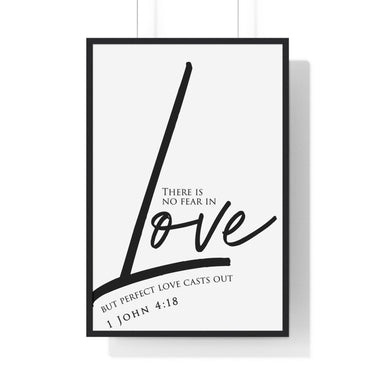 Faith Culture - Fearless Love - 1 John 4:18 - Christian Wall Art 24″ x 36″ Black