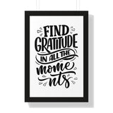 Faith Culture - Find Gratitude in All the Moments - Christian Thanksgiving Wall Art 16″ x 24″ Black