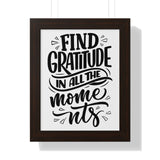 Faith Culture - Find Gratitude in All the Moments - Christian Thanksgiving Wall Art 11" x 14" Walnut