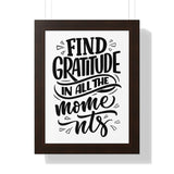 Faith Culture - Find Gratitude in All the Moments - Christian Thanksgiving Wall Art 12″ x 16″ Walnut