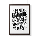 Faith Culture - Find Gratitude in All the Moments - Christian Thanksgiving Wall Art 20" x 30" Walnut