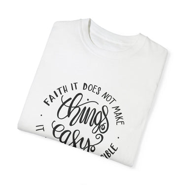 Faith Culture - For with God nothing will be impossible Luke 1:37 Christian Unisex Garment-Dyed T-shirt