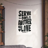 Faith Culture - Galatians 5:13 Poster - Christian Wall Art - Serve One Another in Love Decor 22" x 34" Matte