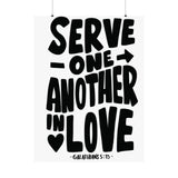 Faith Culture - Galatians 5:13 Poster - Christian Wall Art - Serve One Another in Love Decor