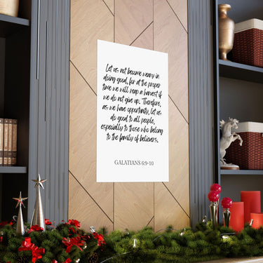 Faith Culture - Galatians 6:9-10 - Christian Wall Art - Do Good and Reap a Harvest Decor 24″ x 36″ Matte