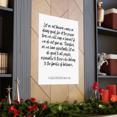 Faith Culture - Galatians 6:9-10 - Christian Wall Art - Do Good and Reap a Harvest Decor 30″ x 40″ Matte