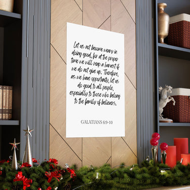 Faith Culture - Galatians 6:9-10 - Christian Wall Art - Do Good and Reap a Harvest Decor 27" x 40" Matte