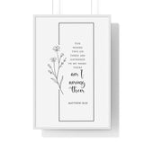 Faith Culture - Gathering in His Name - Matthew 18:20 - Christian Wall Art 24″ x 36″ White