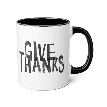 Faith Culture - Give Thanks - Christian Thanksgiving Accent Mug, 11oz