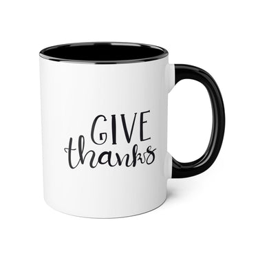 Faith Culture - Give Thanks - Christian Thanksgiving Accent Mug, 11oz