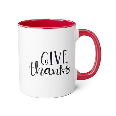 Faith Culture - Give Thanks - Christian Thanksgiving Accent Mug, 11oz