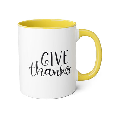 Faith Culture - Give Thanks - Christian Thanksgiving Accent Mug, 11oz