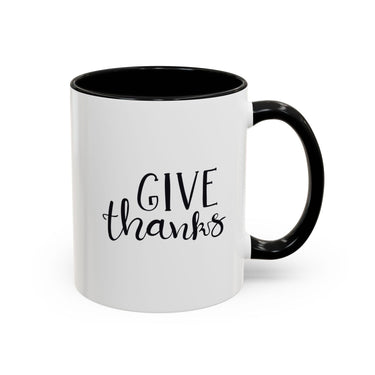Faith Culture - Give Thanks - Christian Thanksgiving Coffee Mug, 11oz and 15oz 11oz Black