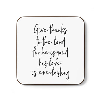 Faith Culture - Give Thanks to the Lord - Christian Thanksgiving Coaster 3.5" × 3.5" Square Hardboard