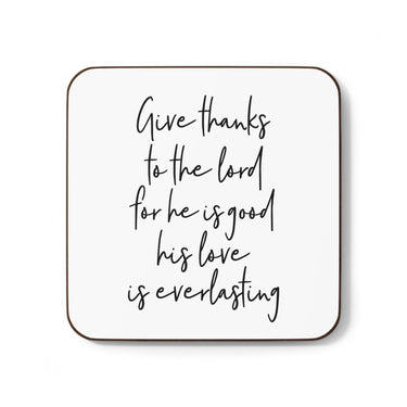 Faith Culture - Give Thanks to the Lord - Christian Thanksgiving Coaster 3.5" × 3.5" Square Hardboard
