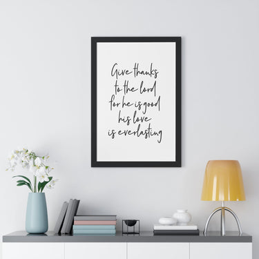 Faith Culture - Give Thanks to the Lord for He is Good, His Love is Everlasting - Christian Thanksgiving Wall Art