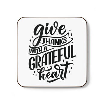 Faith Culture - Give Thanks with a Grateful Heart - Christian Thanksgiving Coaster 3.5" × 3.5" Square Hardboard
