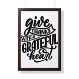 Faith Culture - Give Thanks with a Grateful Heart - Christian Thanksgiving Wall Art 20" x 30" Walnut