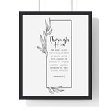 Faith Culture - Glory of God - Romans 5:1 - Christian Wall Art 16" x 20" Black