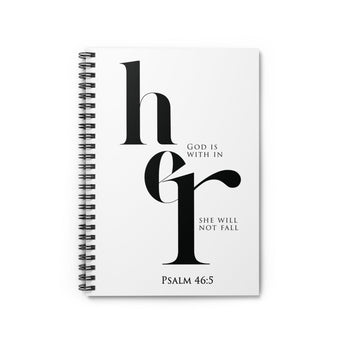 Faith Culture - God Is Within Her - Psalm 46:5 - Christian Spiral Notebook - Ruled Line One Size