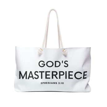 Faith Culture - God's Masterpiece Ephesians 2:10 Christian Weekender Tote Bag 24" × 13"