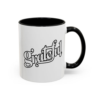 Faith Culture - Grateful - Christian Thanksgiving Accent Coffee Mug, 11oz and 15oz 11oz Black