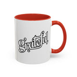 Faith Culture - Grateful - Christian Thanksgiving Accent Coffee Mug, 11oz and 15oz 11oz Red