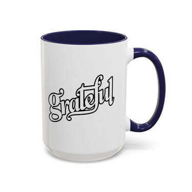 Faith Culture - Grateful - Christian Thanksgiving Accent Coffee Mug, 11oz and 15oz 15oz Navy