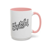 Faith Culture - Grateful - Christian Thanksgiving Accent Coffee Mug, 11oz and 15oz 15oz Pink