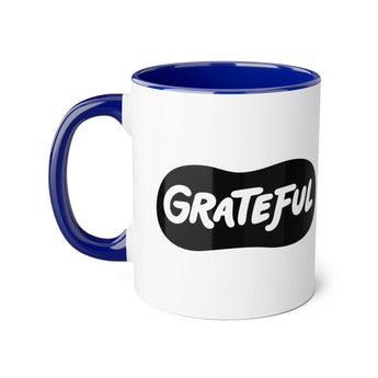 Faith Culture - Grateful - Christian Thanksgiving Accent Mug, 11oz Blue 11oz