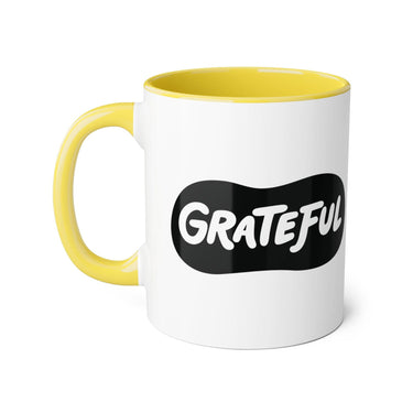 Faith Culture - Grateful - Christian Thanksgiving Accent Mug, 11oz Yellow 11oz