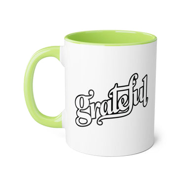 Faith Culture - Grateful - Christian Thanksgiving Accent Mug, 11oz Light Green 11oz
