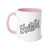 Faith Culture - Grateful - Christian Thanksgiving Accent Mug, 11oz Pink 11oz