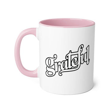 Faith Culture - Grateful - Christian Thanksgiving Accent Mug, 11oz Pink 11oz