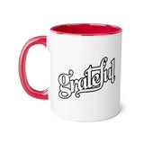 Faith Culture - Grateful - Christian Thanksgiving Accent Mug, 11oz Red 11oz