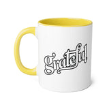 Faith Culture - Grateful - Christian Thanksgiving Accent Mug, 11oz Yellow 11oz