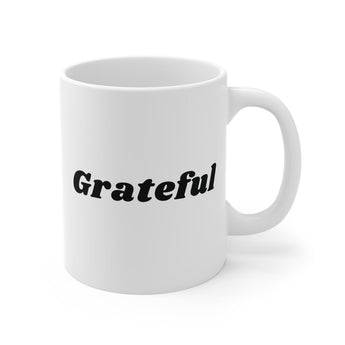 Faith Culture - Grateful Ceramic Coffee Mug Christian Thanksgiving Gift 11oz White