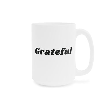 Faith Culture - Grateful Ceramic Coffee Mug Christian Thanksgiving Gift 15oz White