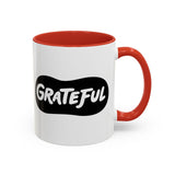 Faith Culture - Grateful Christian Thanksgiving Accent Coffee Mug, 11oz and 15oz 11oz Red