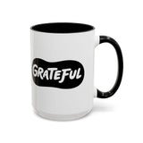 Faith Culture - Grateful Christian Thanksgiving Accent Coffee Mug, 11oz and 15oz 15oz Black