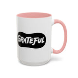 Faith Culture - Grateful Christian Thanksgiving Accent Coffee Mug, 11oz and 15oz 15oz Pink