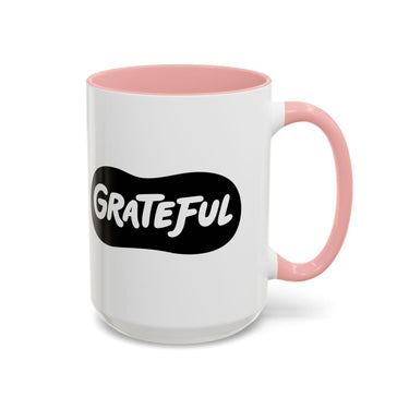 Faith Culture - Grateful Christian Thanksgiving Accent Coffee Mug, 11oz and 15oz 15oz Pink