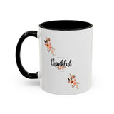 Faith Culture - Grateful, Thankful, Blessed Floral Christian Accent Coffee Mug, 11oz and 15oz