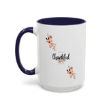 Faith Culture - Grateful, Thankful, Blessed Floral Christian Accent Coffee Mug, 11oz and 15oz